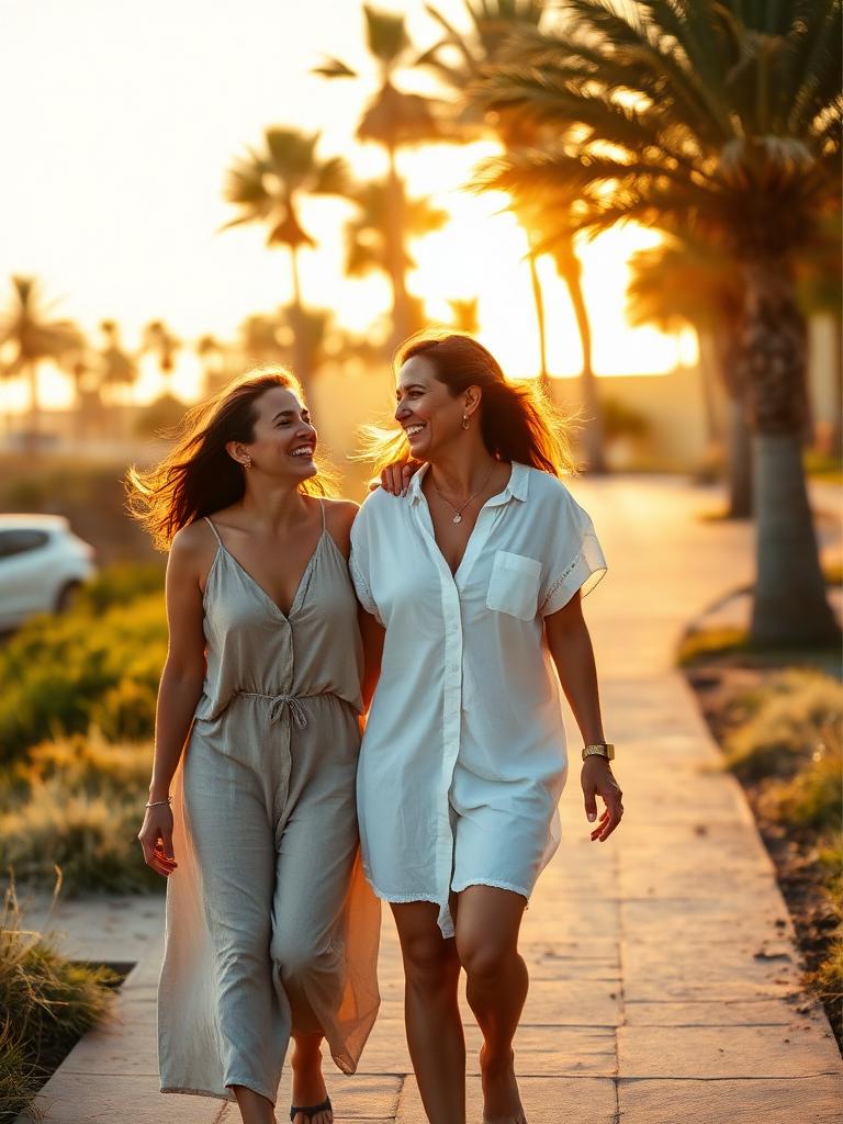 Friends walking the coastal path